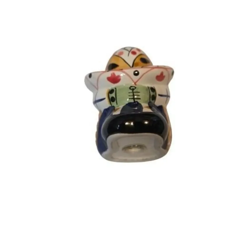 Talavera Style Mexican Salt & Pepper Shakers Sombrero Pair Hand Painted Ceramic